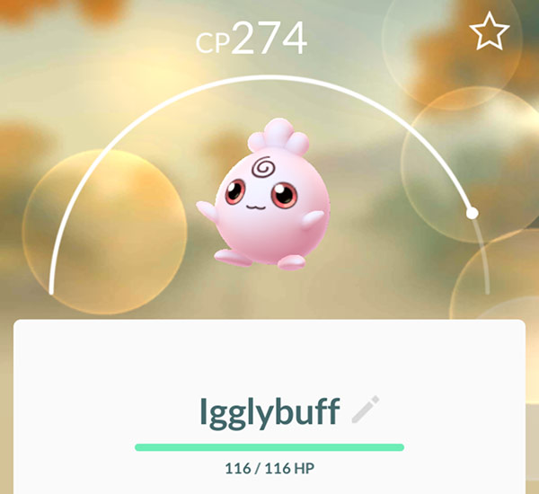 Igglybuff 2km ägg i Pokémon Go