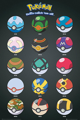 Pokémon affisch pokebollar